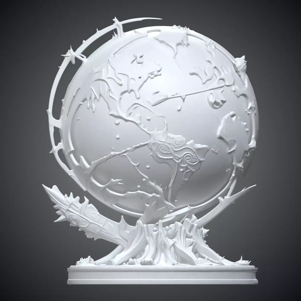 Futuristic Sci-Fi Globe Statue PM-288 3D print model