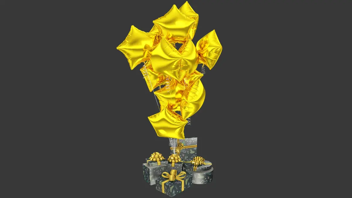 Gifts with Balloons Collection V2 3D model