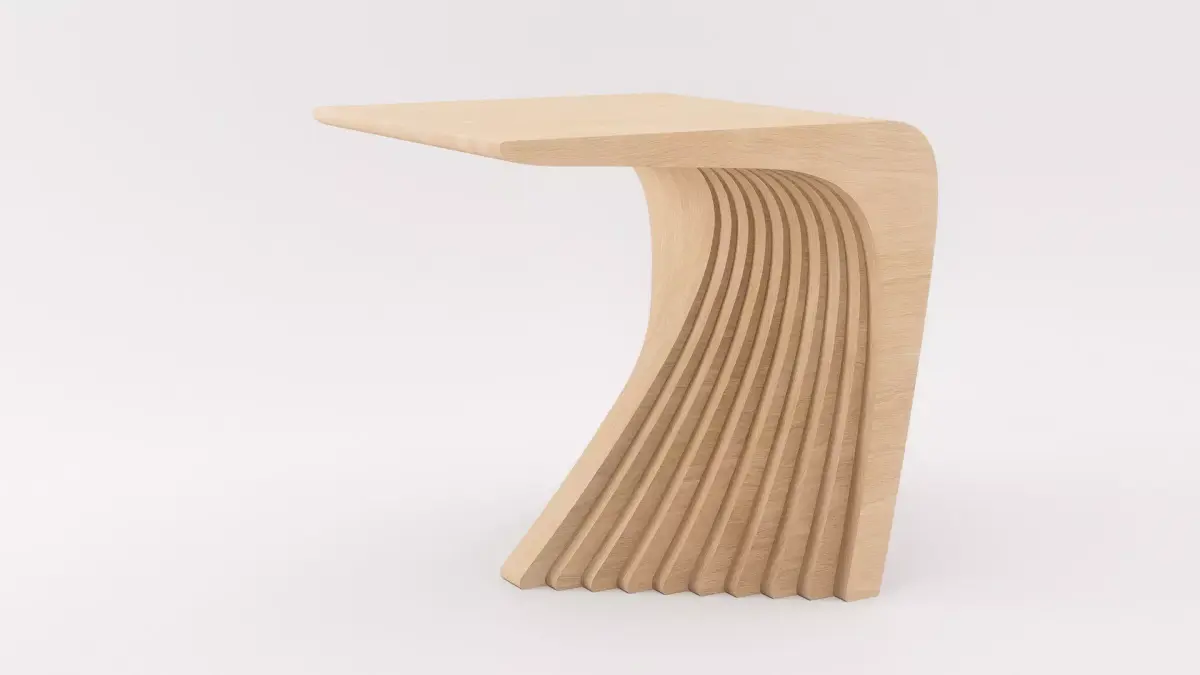 Woodbang Touchey parametric side table - bedside night oak wood Free 3D model
