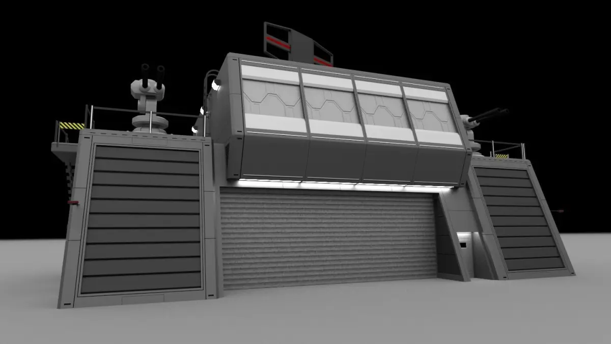 Futuristic Military Command Bunker 3D model