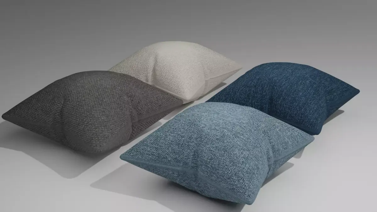 solid cushion set Free 3D model