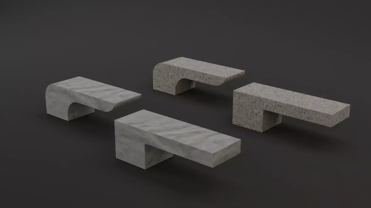 Outdoor Benches Low-poly 3D model