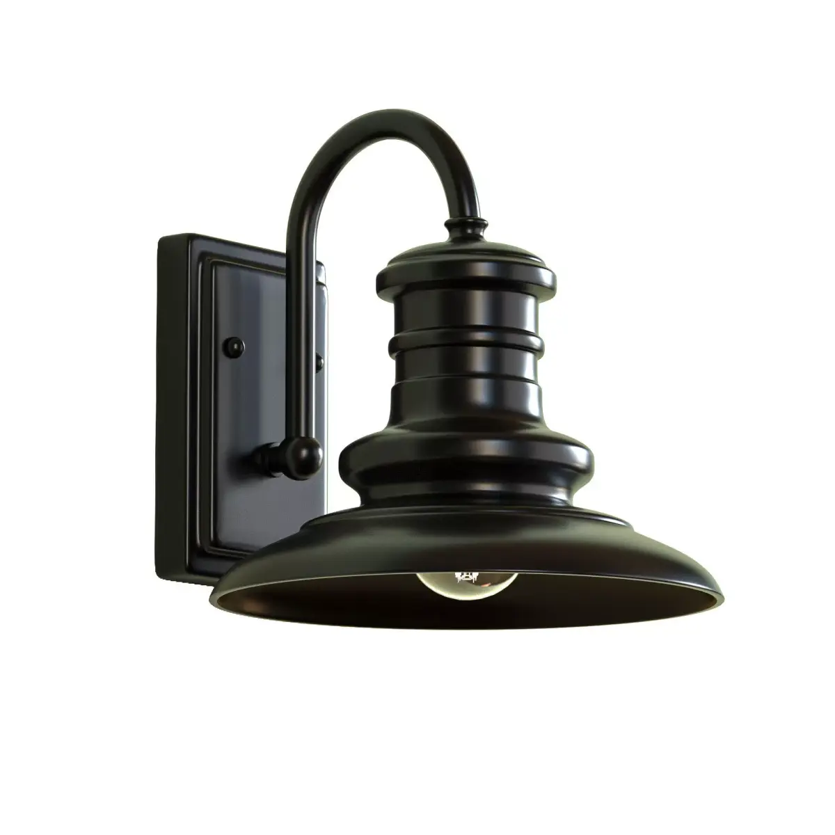  Feiss Redding Station 9  Wide Bronze Outdoor Barn Light Low-poly 3D model