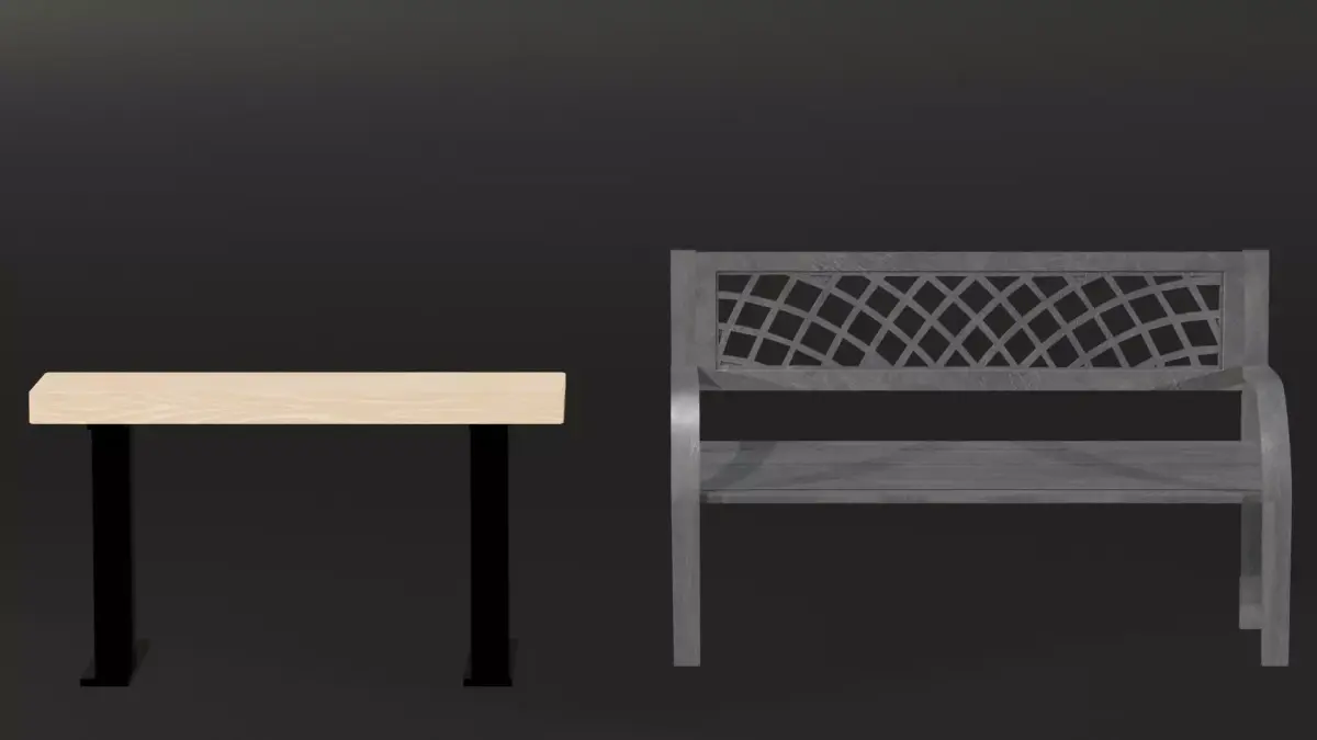 2 Park Benches 3D model