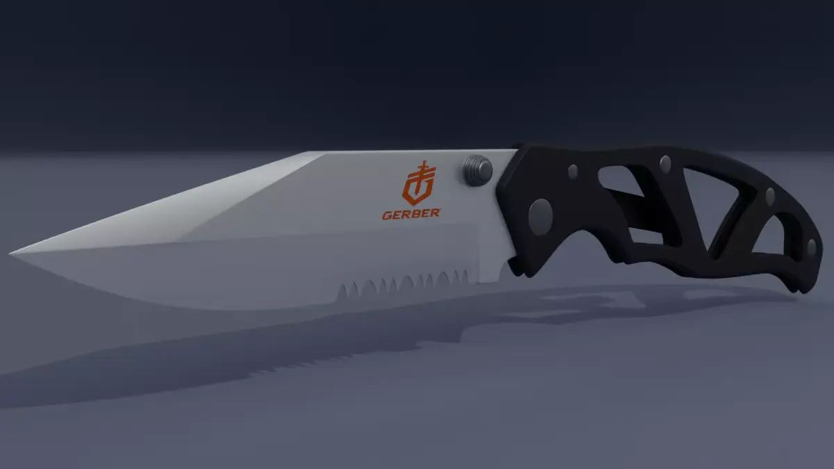 Gerber Paraframe Tactical Knife fro Game Ready 3D Model Pack Low-poly 3D model