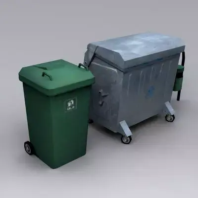 trash can Free low-poly 3D model 2