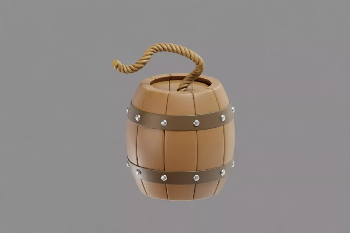 Barrel bomb TNT Low-poly 3D model