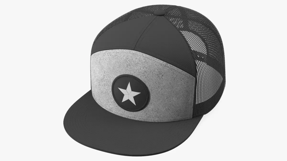 Seven Panel Mesh Back Trucker Cap 3D model