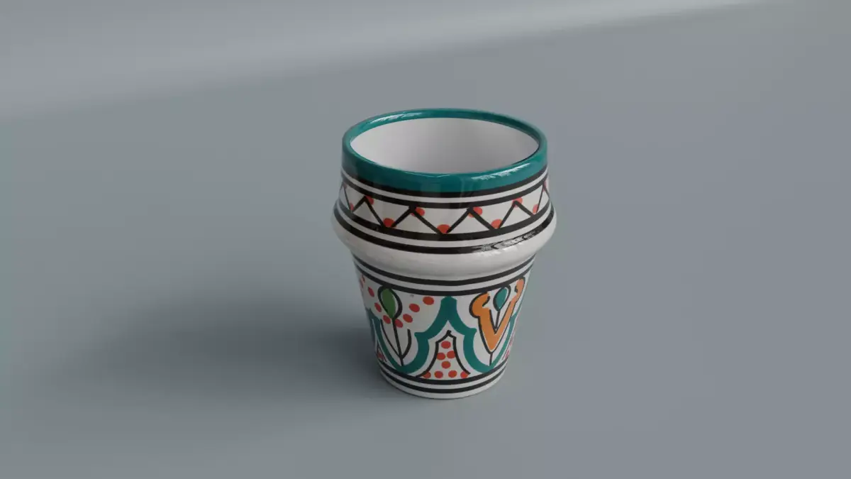 Moroccan Ceramic Cup  Traditional Decorative 3D Model Low-poly 3D model