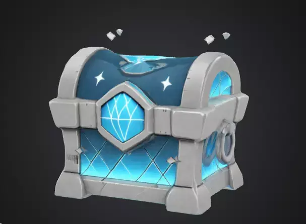  game diamond chest   free Free low-poly 3D model
