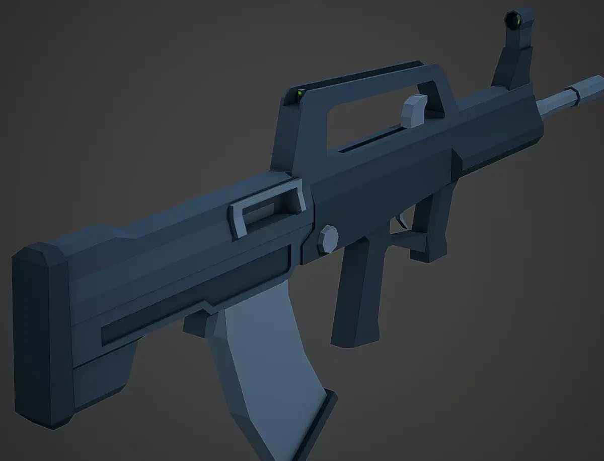 Stylized QBZ-95 Rifle Low Poly Mobile Ready Low-poly 3D model