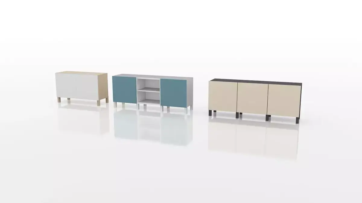 Ikea BESTA cabinet collection Free 3D model