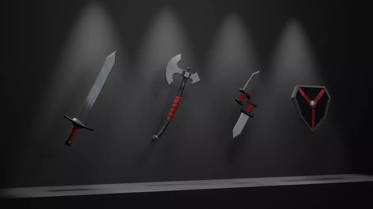Game-Ready Medieval Melee Weapon Pack Low-poly Low-poly 3D model