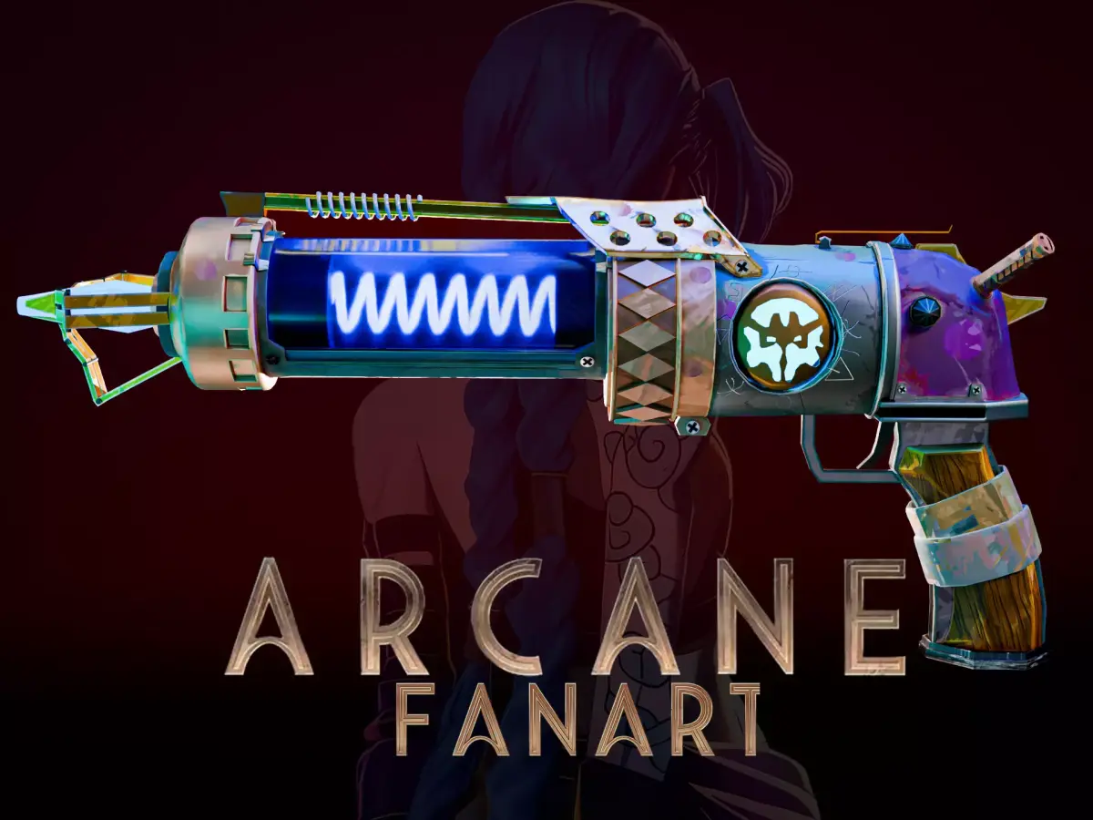Jinx Zapper Gun from Arcane Season 2 Low-poly 3D model