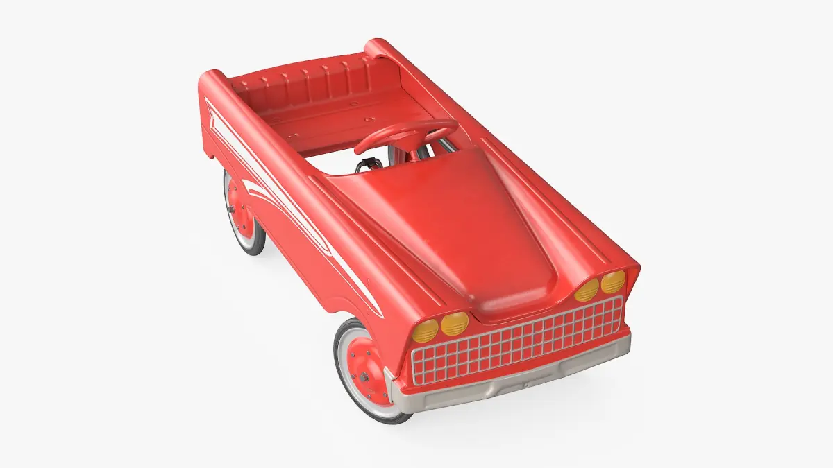Vintage American Murray Red Childs Roadster Pedal Car Rigged for Cinema 4D 3D model