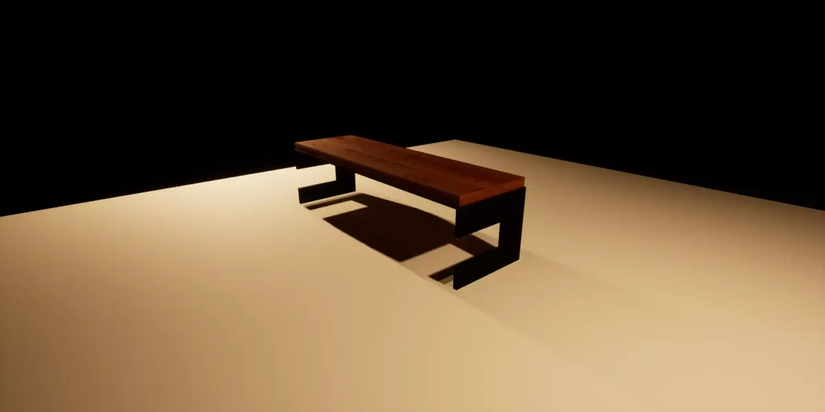 Wooden Bench 3D model 3D model
