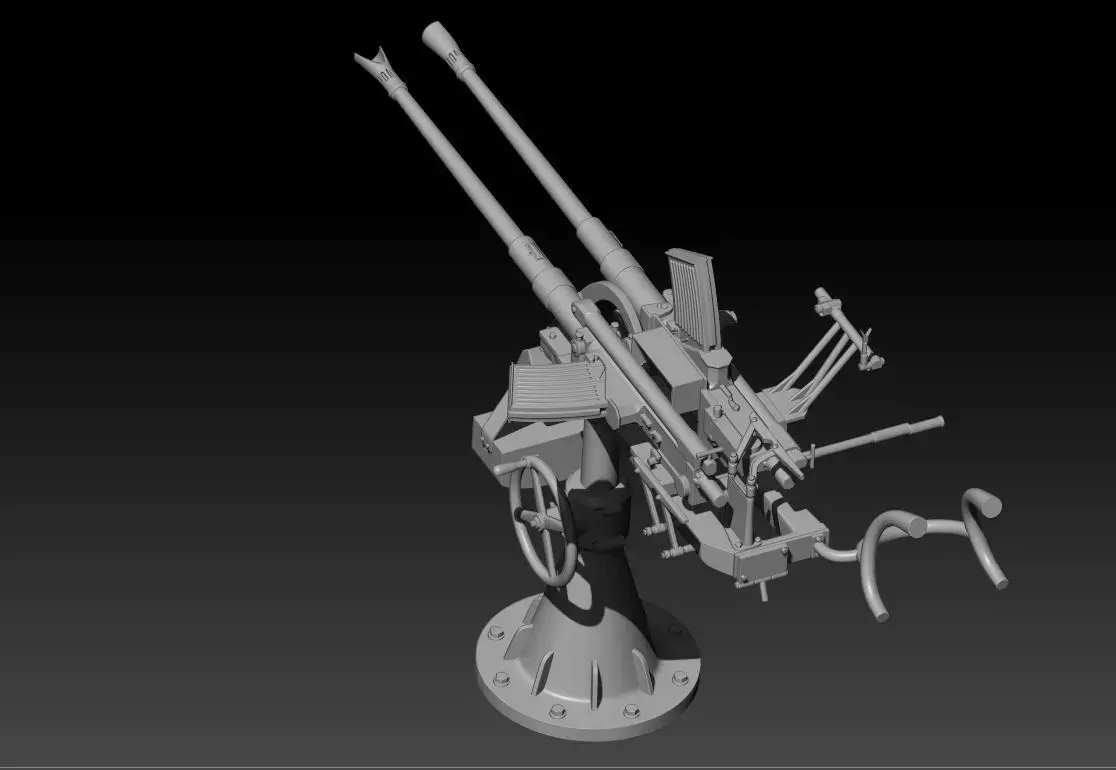 35 scale German Navy 20mm dual barrel Flak for 3D print 3D print model