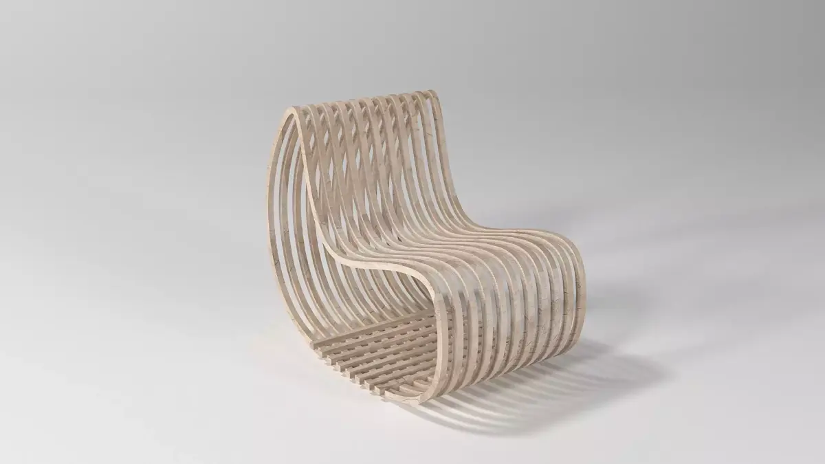 Parametric Simple Wood Chair Free 3D model