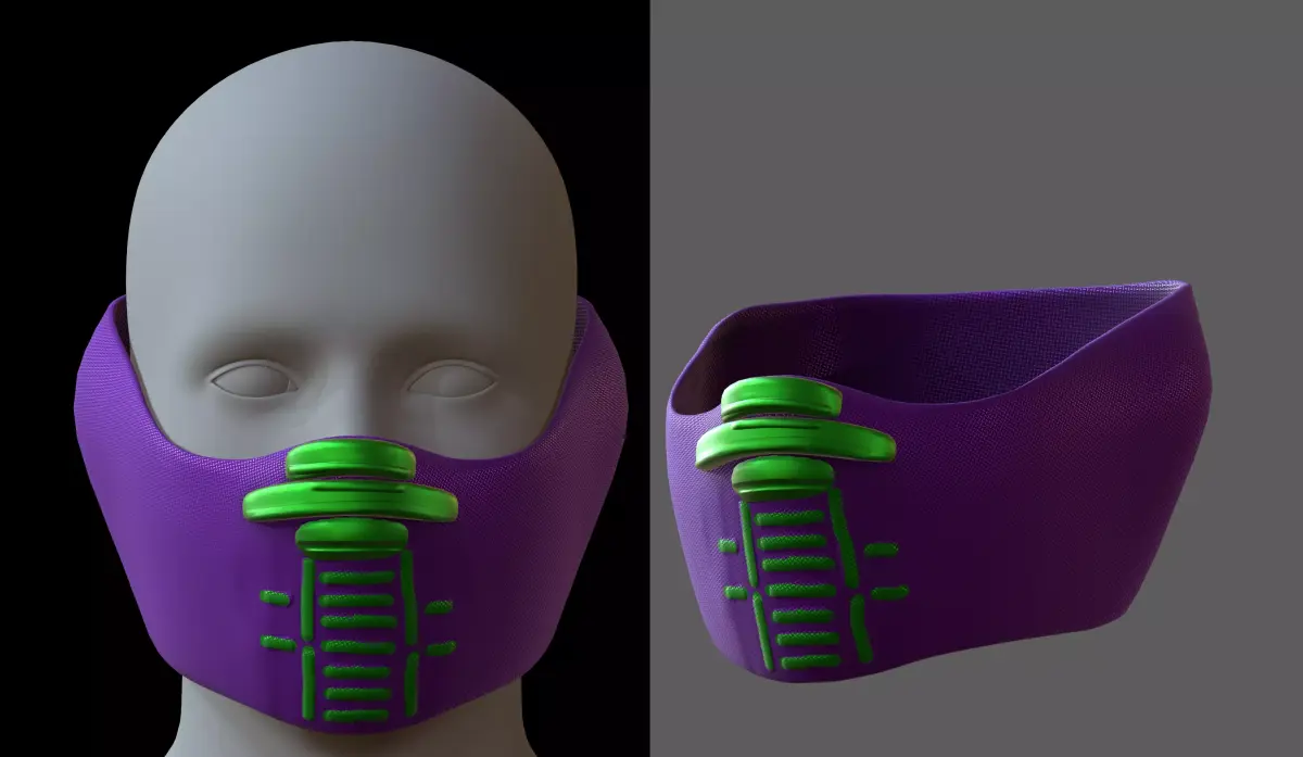 Gas mask helmet 3d model scifi Low-poly  Low-poly 3D model 537