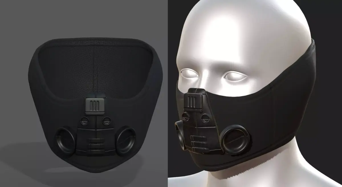 Gas mask respirator scifi futuristic 3d  Low-poly 3D model 47