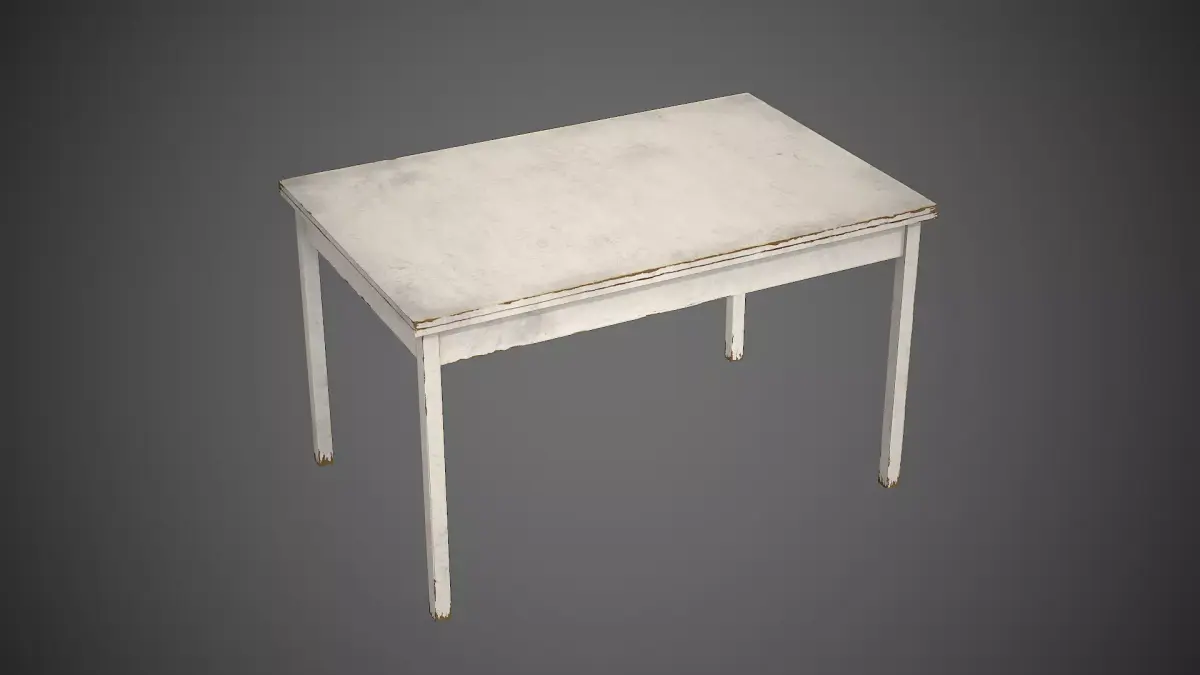 Table Old Painted Low-poly 3D model