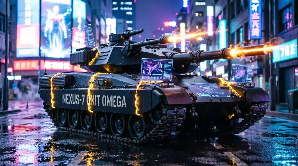 Cyberpunk Sci-Fi Battle Tank 3D model