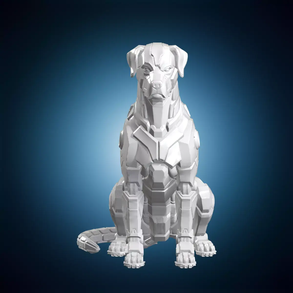 Robotic Hound Dog Statue 3D Print Model 3D print model