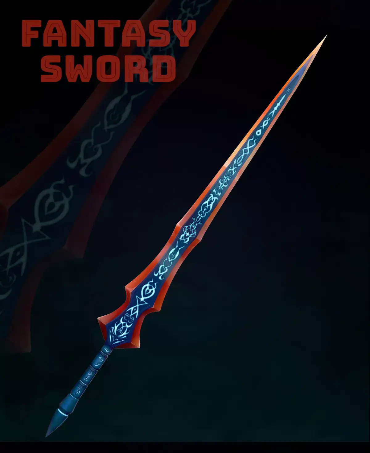 Handpainted Fantasy Sword  Low-poly 3D model