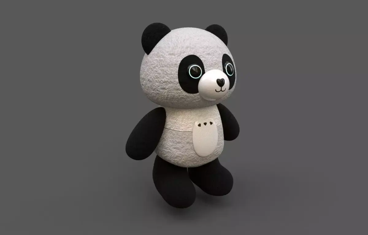 Rigged Bear toy Robotic Low-poly 3D model