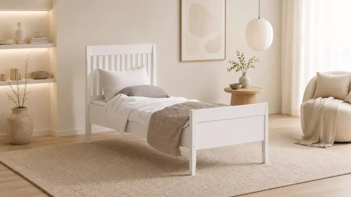 Modern Wooden Single Bed  Twin Bed Furniture - MorisonDesign  Free low-poly 3D model