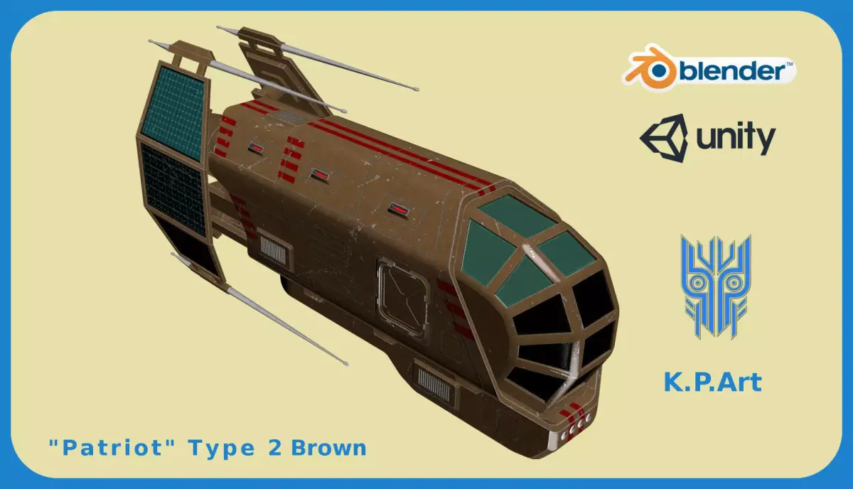 Spaceship Patriot Type 2 Brown Low-poly 3D model