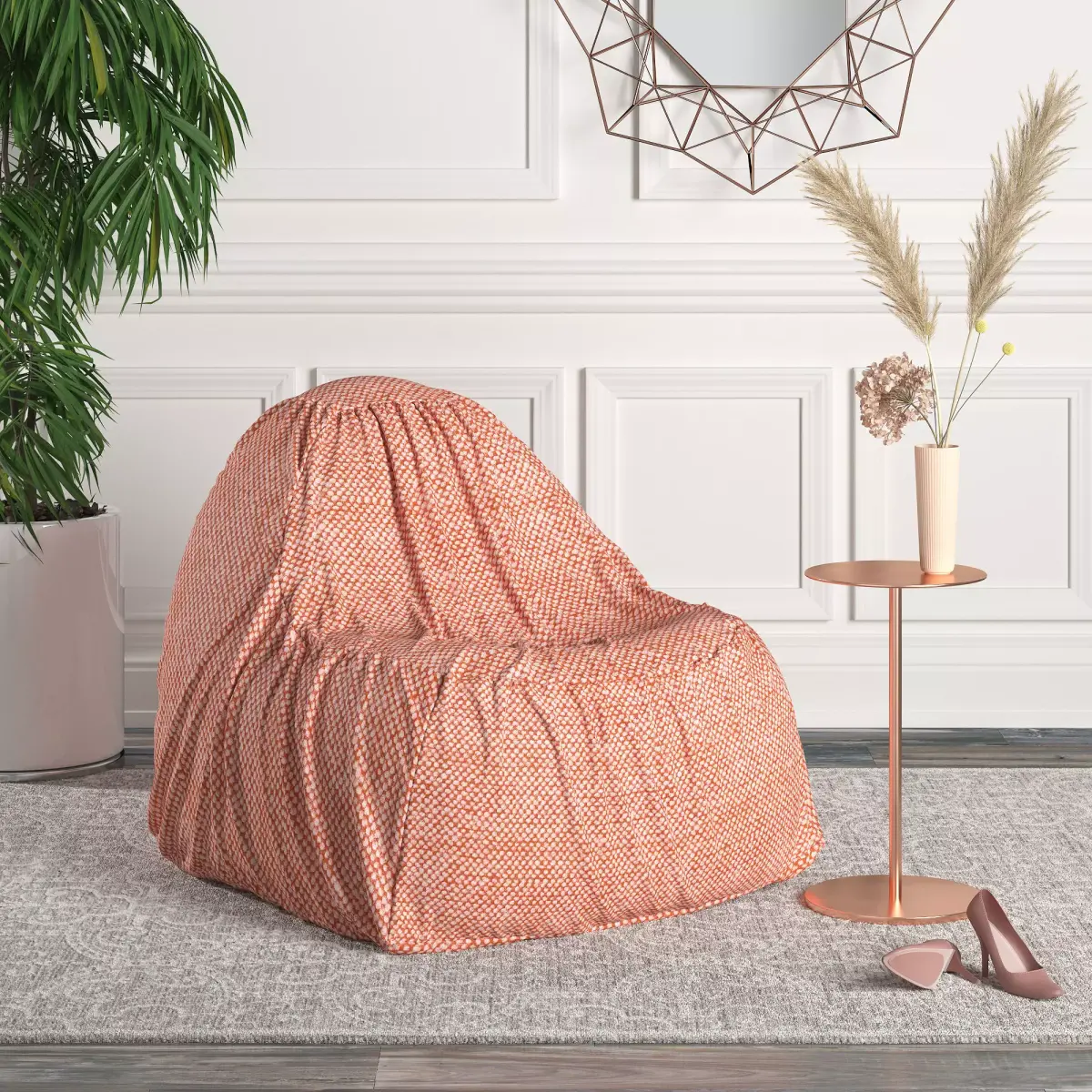 Chair orange bean bag 3D model