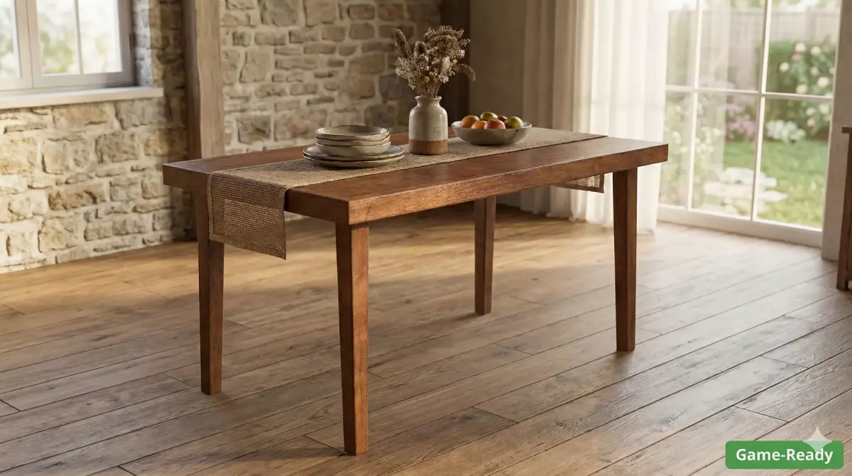 Modern Wood Dining Table WoodTable01 - MorisonDesign PBR Free low-poly 3D model