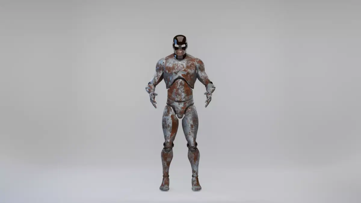 Fully Rigged Rusty Robot Character 3D model