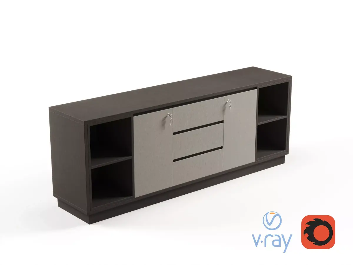 Modern Office Low Cabinet File For Manager  Free 3D model