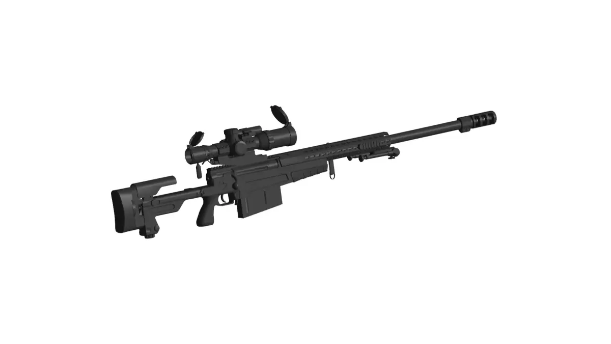 Accuracy International AX50 sniper rifle 3D model