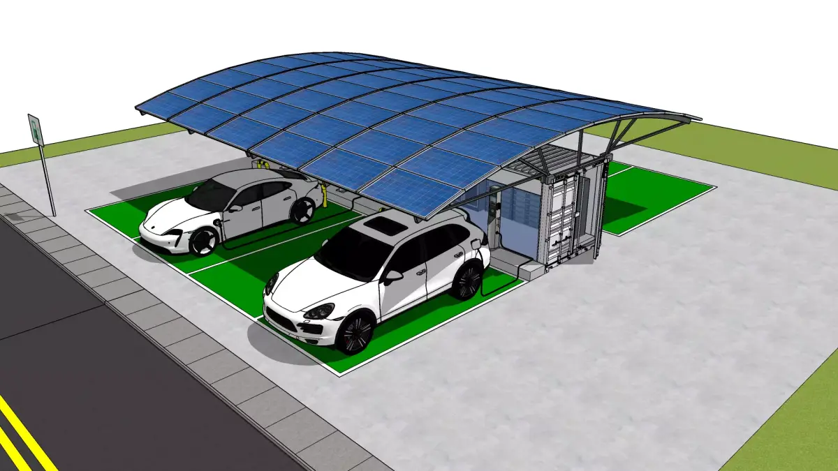 Container  EV Charger Station with Solar rooftop and Coffee shop 3D model
