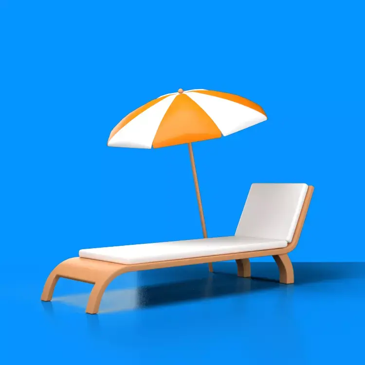 -beach chair Low-poly 3D model