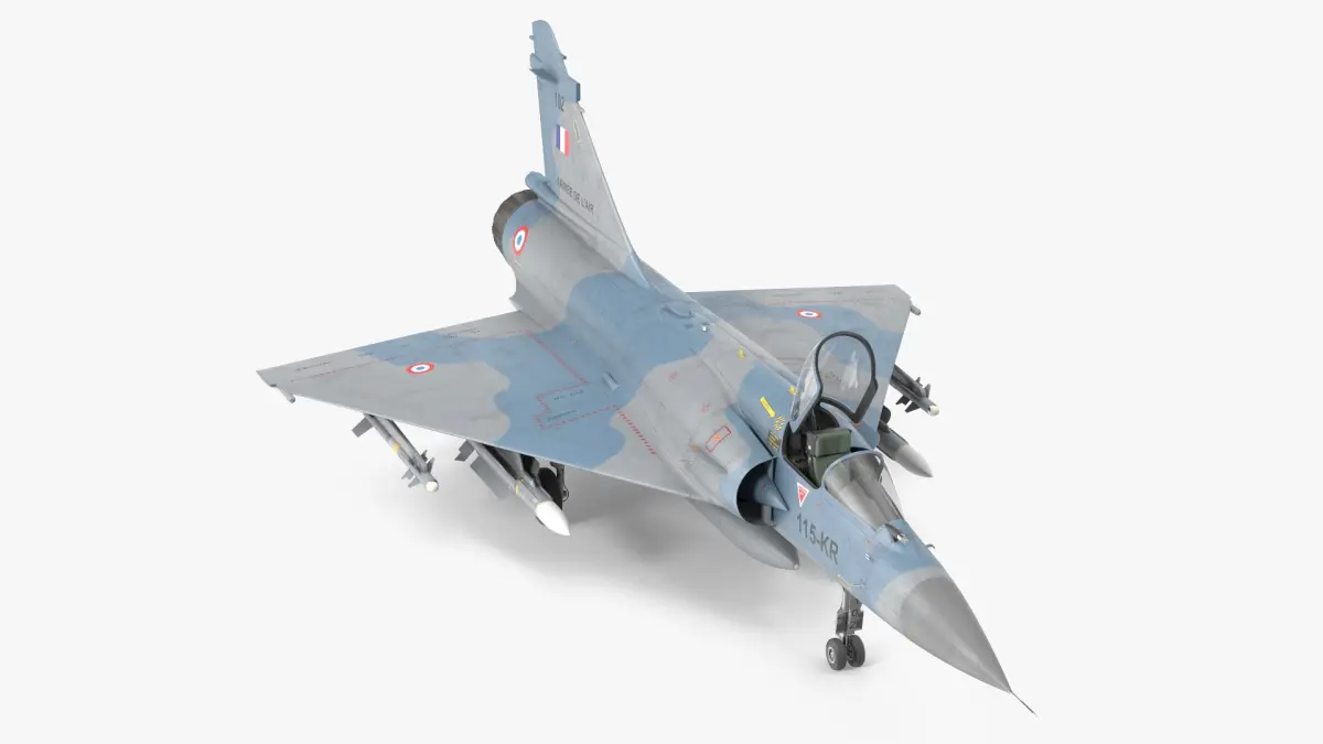 French Air Force Mirage 2000C with Armament 3D model
