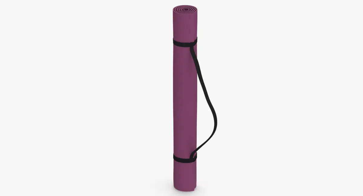Yoga Mat Purple and Blue Strap 3D model