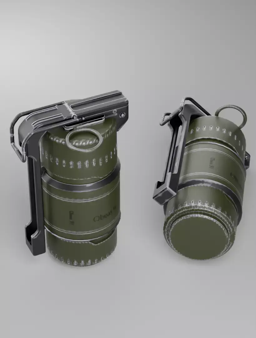 Realistic Frag Grenade PBR Low Poly Game Ready 3D Model Low-poly 3D model