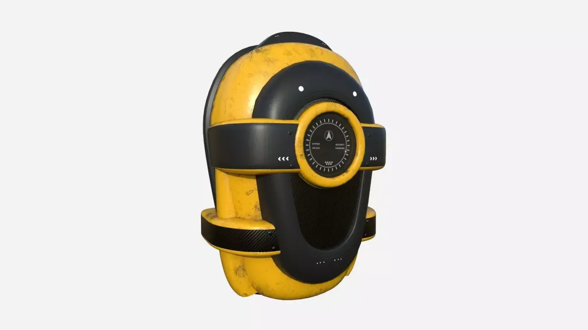 SciFi Backpack C10 Yellow - Fashion Character Design Low-poly 3D model
