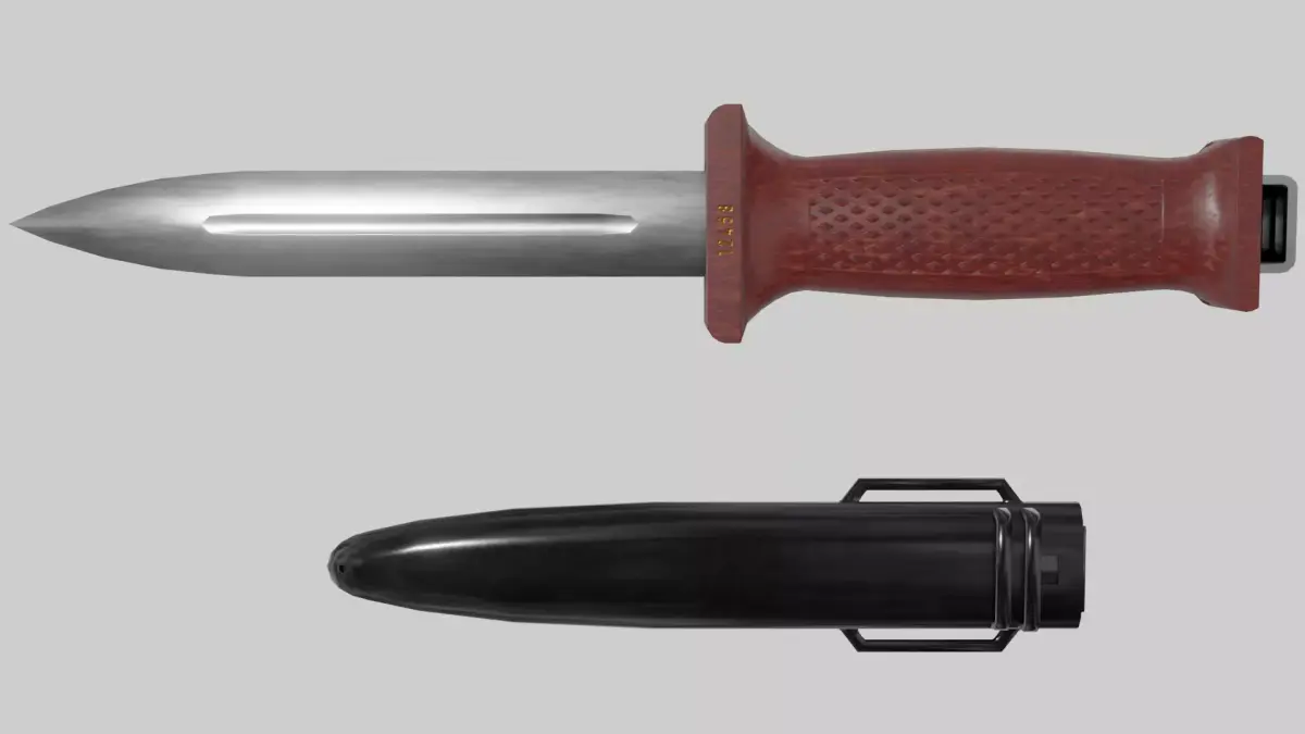 KM66 combat knife Low-poly 3D model  Low-poly 3D model