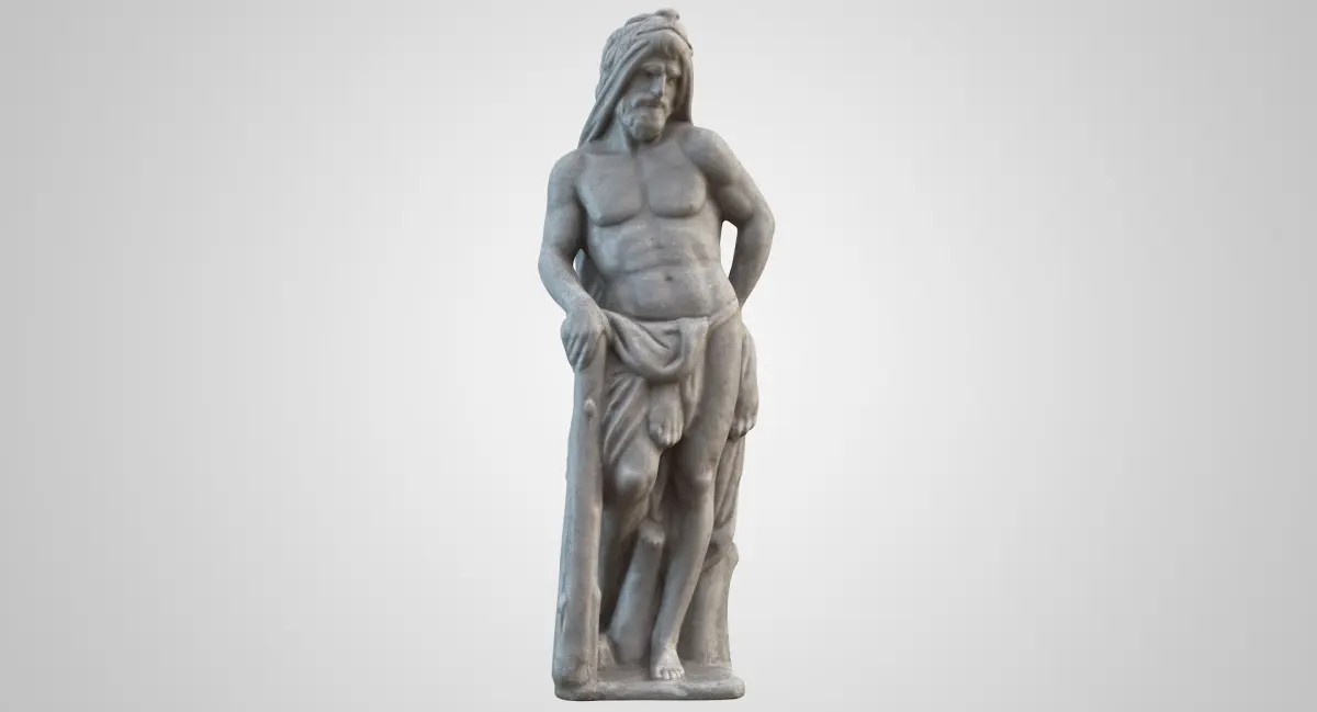 Hercules with Lion Skin Garden Statue 3D model