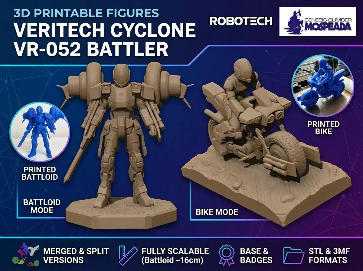 Veritech Cyclone VR-052 Battler  3D Printable Figure 3D print model