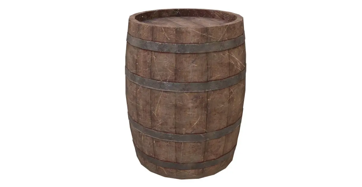 Barrel Low-poly 3D model 10