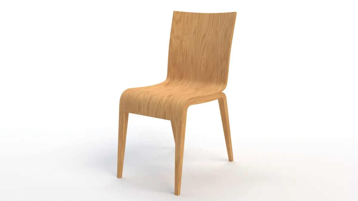 Wooden Chair 3D model 9