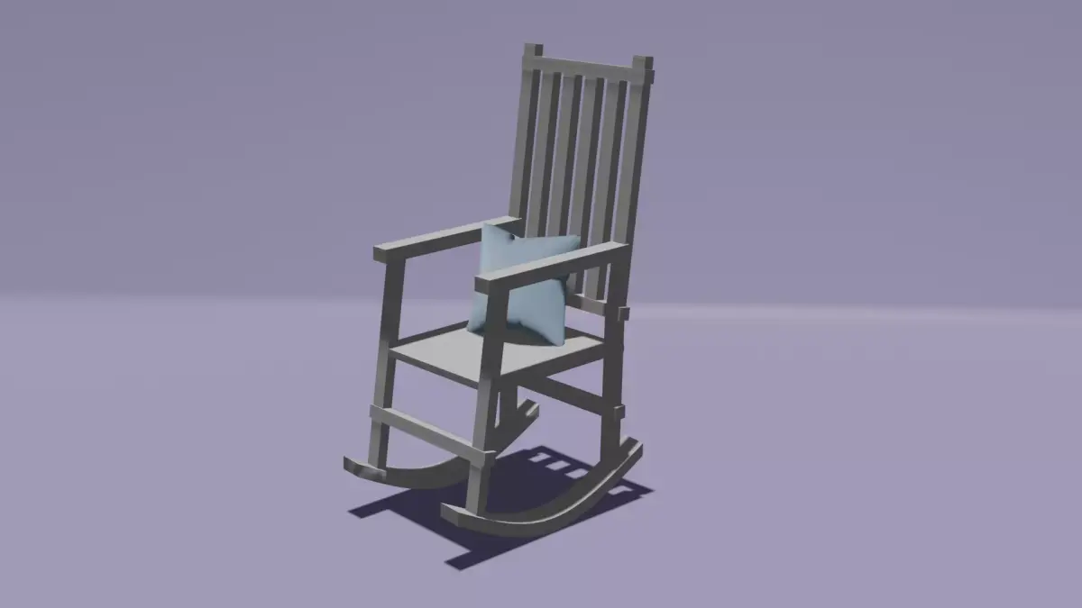 Rocking Chair with Pillow Free low-poly 3D model