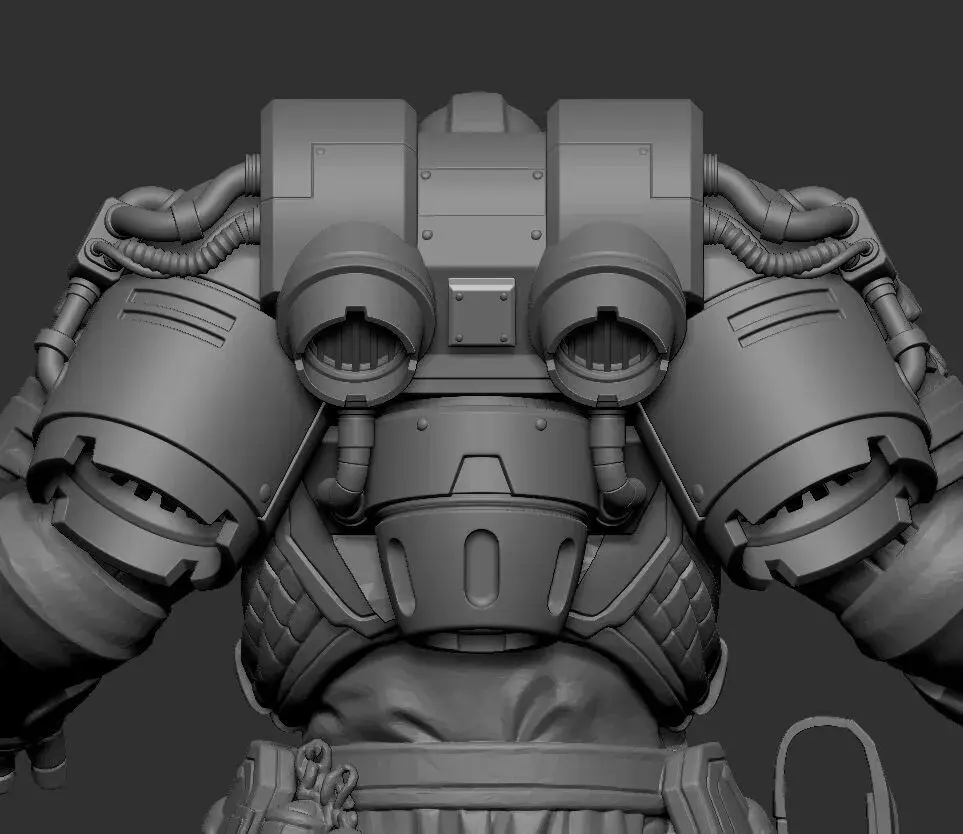 Heavy Assault Tri-Jet Jump Pack - Sci-Fi Miniature Backpack 3D print model
