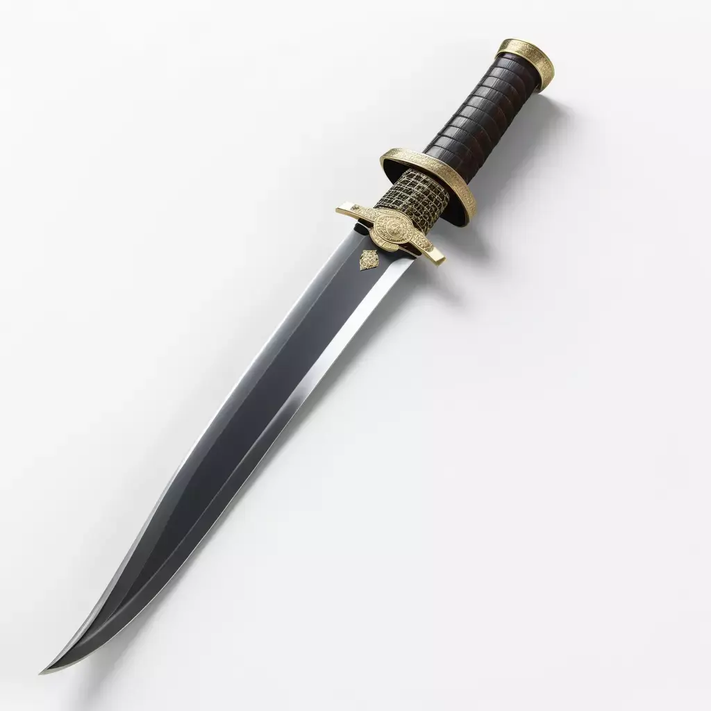 Fantasy Dagger with Golden Hilt 3D model